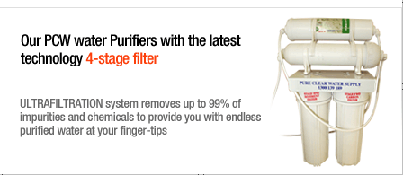 Our PCW water puriflers with the latest technology 4stage filter